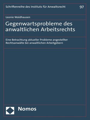 cover image of Gegenwartsprobleme des anwaltlichen Arbeitsrechts